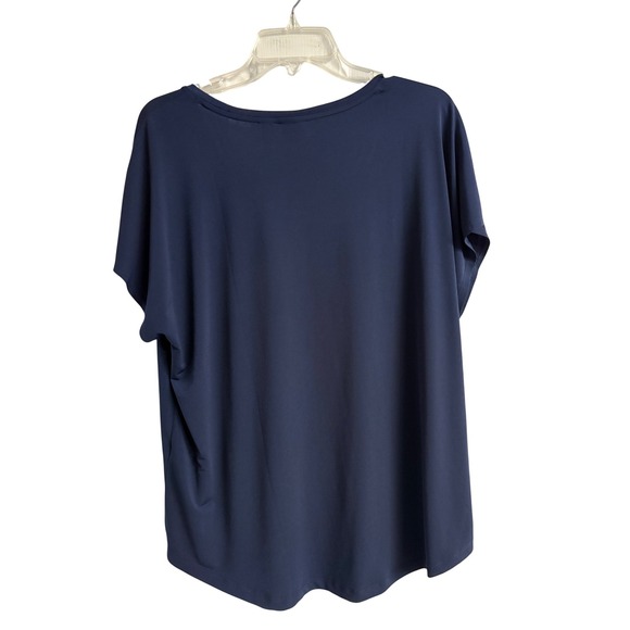 Chico's Tops - Chicos Navy Blue Scoop Neck Short Sleeve Blouse Size 3 XL